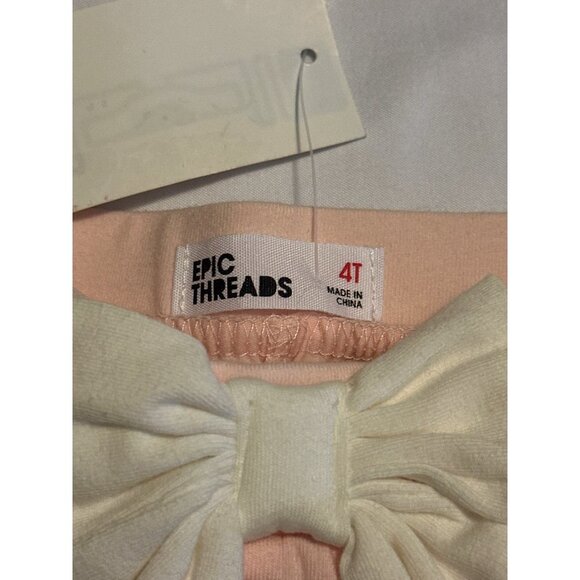 Epic Threads Girls Pink Shorts with White Bow, Size 4T, NWT - Picture 3 of 4